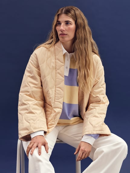 P&C* curated by Veronika Heilbrunner Steppjacke im Kimono-Style mit Woll-Anteil Pastellgelb 6