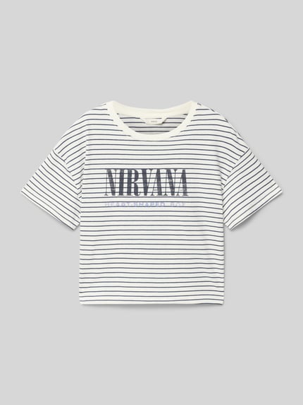 MANGO T-Shirt mit Label-Print Weiss 1