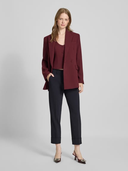 CAMBIO Stoffen broek met vaste pijpboorden, model 'KRYSTAL' Marineblauw - 1