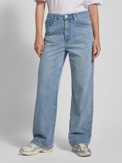 REVIEW Mid Waist Baggy Jeans aus Baumwoll-Mix Hellblau 4