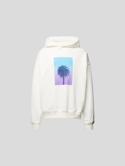 Blue Sky Inn Bluza z kapturem o kroju oversized z foto printem Biały 2