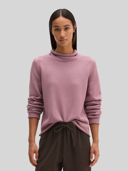 Marc O'Polo Regular Fit Rollkragenpullover aus reiner Baumwolle Mauve 4