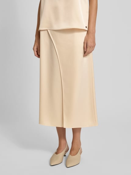Marc Cain Midirok met logo-applicatie Ecru - 4
