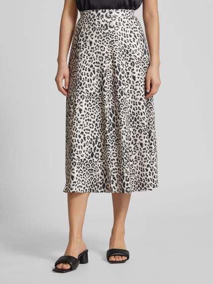 Christian Berg Woman Midirock mit Animal-Print Sand 4