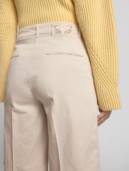 CAMBIO Wide leg korte broek met persplooien, model 'STELLA BERM' Steengrijs - 3