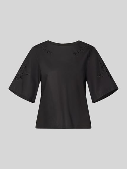 Weekend Max Mara T-shirt z czystej bawełny w kroju krój regular fit model 'TARGA' Czarny 2