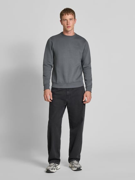 Blend Sweatshirt mit Rundhalsausschnitt und Logo Anthrazit 1