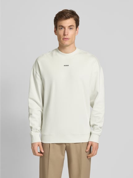 HUGO Oversized Sweatshirt mit Label-Print Modell 'Dapocrew' Offwhite 4