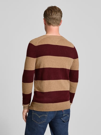 Tommy Hilfiger Regular Fit Strickpullover aus feinster Wolle Bordeaux Melange 5