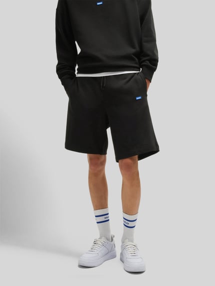 HUGO Blue Regular Fit Sweatshorts aus reiner Baumwolle Modell 'NASENSIO' Black 4