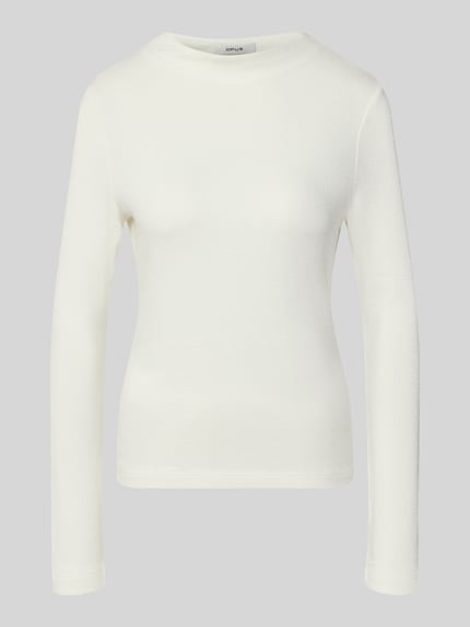 OPUS Langarmshirt Modell 'Sosemin' mit Struktur-Oberfläche Offwhite 1