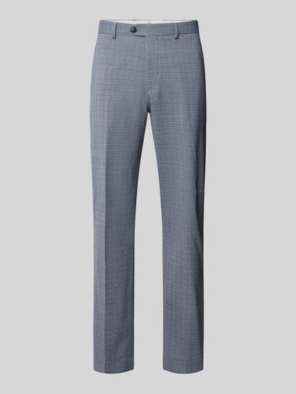 Produktfoto, Regular Fit pantalon uit wolmix model 'DUKE' van SELECTED HOMME, melangelook, persplooien, riemlussen, knoop- en ritssluiting, zij-steekzakken, achterzak, wolmix.