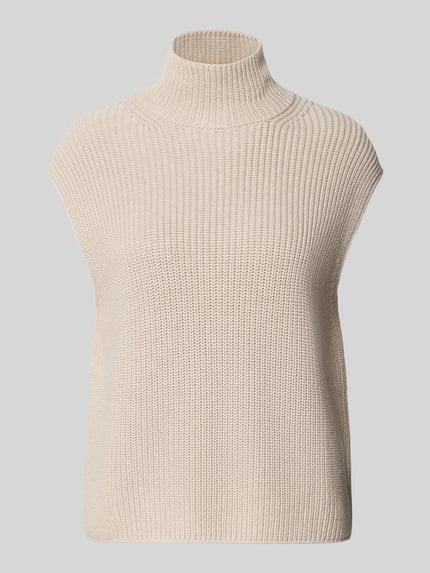 Produktfoto, Pullunder mit Mock Neck von MARC O'POLO in Beige, Boxy Fit, unifarbene Strickoptik, Struktur-Muster, ohne Ärmel