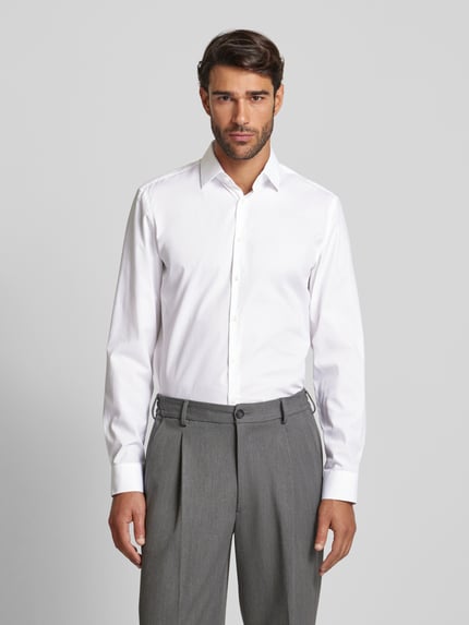 Jake*s Koszula biznesowa o kroju slim fit z kołnierzykiem typu kent Biały 4