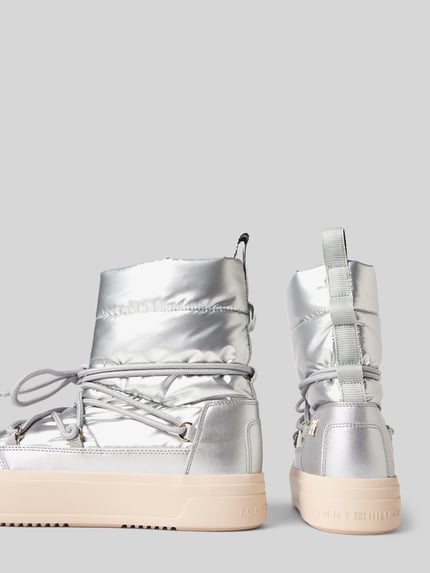 Tommy Hilfiger Veterlaarzen met labeldetail Zilver - 2