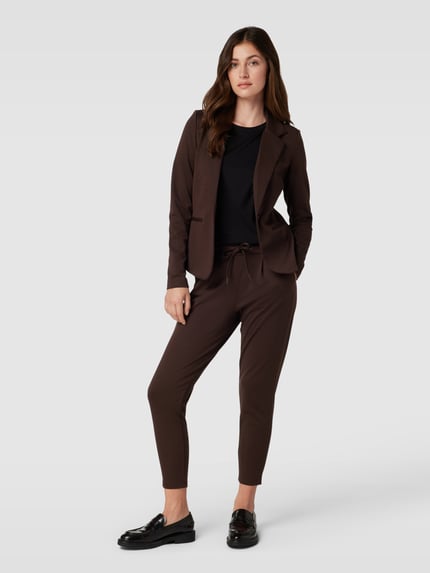 ICHI Blazer met paspelzakken, model 'KATE' Donkerbruin - 1