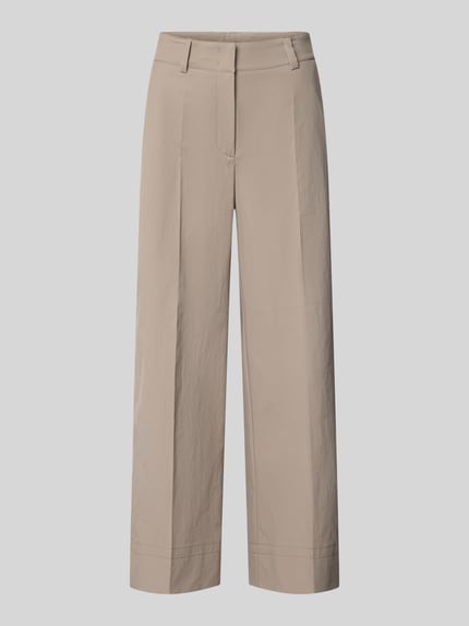Produktfoto, Stoffhose mit Eingrifftaschen Modell 'CARA' von Cambio in Beige, Wide-Fit, Haken- und Reißverschluss, Bügelfalte, Größe 36