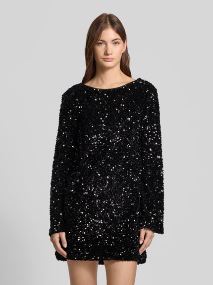 Gina Tricot Mini-jurk met pailletten, model 'Loose Seqiun' Zwart - 4