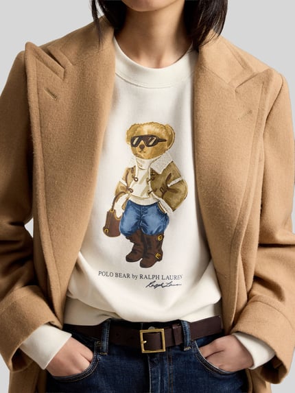 Polo Ralph Lauren Bluza z ikonicznym motywem misia Złamany biały 3