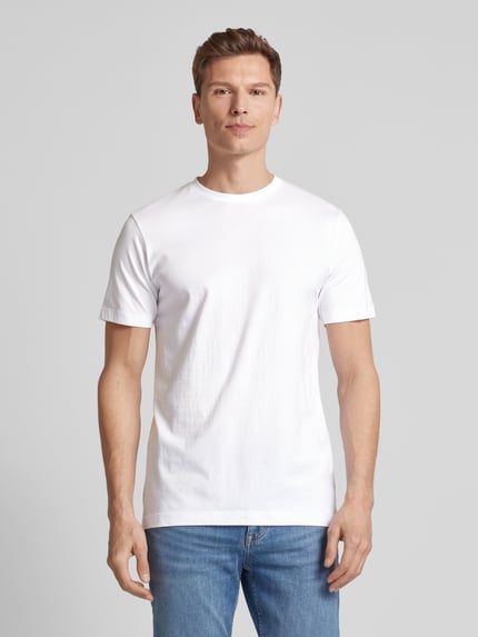 OLYMP Level 5 T-Shirt mit geripptem Rundhalsausschnitt im 2er-Pack Weiss 4