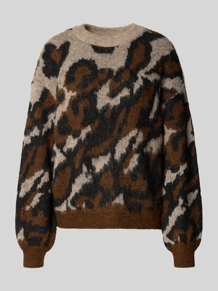 VILA Oversized Strickpullover mit Woll-Anteil Modell 'LOMA' Dunkelbraun 2