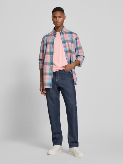 GANT T-shirt met labeldetail Felroze - 1