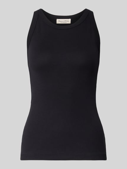 Shaped Fit Tanktop aus Ripp-Jersey mit Rundhalsausschnitt Shop The Look MANNEQUINE