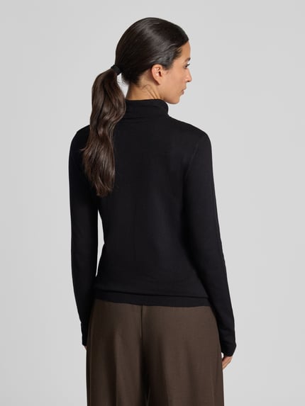 MORE & MORE Slim Fit Rollkragenpullover aus Viskose-Mix Black 5