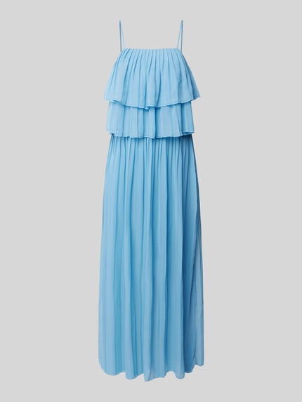 VILA Fließendes Maxikleid mit Volants Modell 'CHIFFON' Hellblau 2