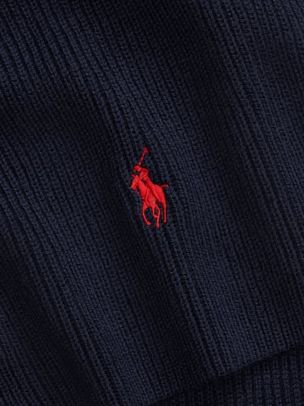 Polo Ralph Lauren Mütze und Schal im Set aus reiner Wolle Marine 2