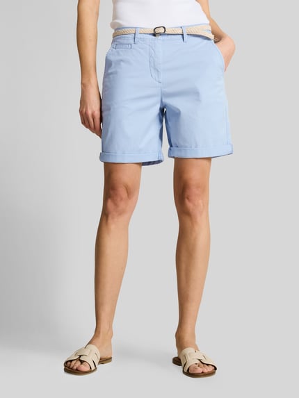 Tom Tailor Chinoshorts met riem Lichtblauw - 4