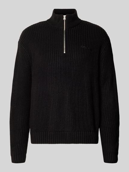 REVIEW Regular Fit Troyer mit Reißverschluss Black 2