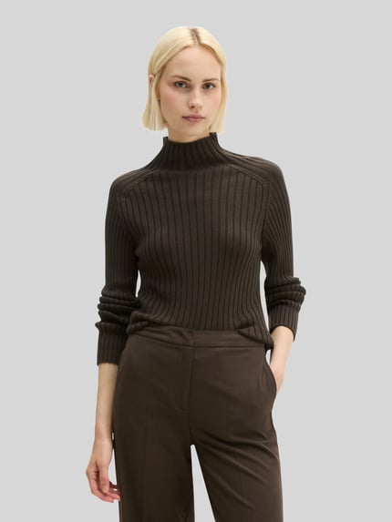 Marc O'Polo Turtleneck mit Mock Neck Dunkelbraun 4