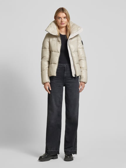 Save The Duck Gewatteerd jack met opstaande kraag, model 'ISLA' Beige - 1