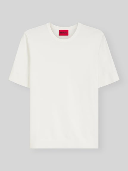 HUGO Slim Fit T-Shirt aus Feinstrick Modell 'SAN CARL-CV' Weiss 2