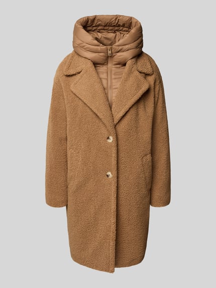 Christian Berg Woman Selection Teddy-mantel met doorgestikte inzet en knoopsluiting Middenbruin - 2
