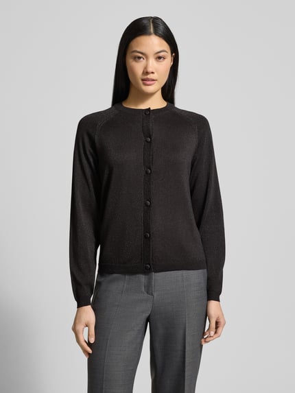 b.young Schimmernder Cardigan aus Viskose-Mix Modell 'MOBBE' Black 4