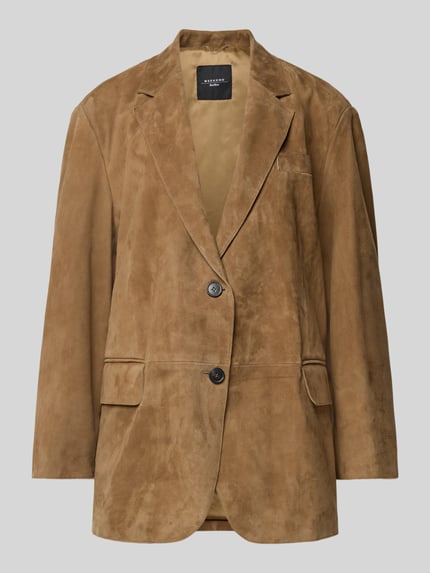 Regular Fit Lederjacke aus echtem Ziegenvelours Modell 'ROLANDA' Shop The Look MANNEQUINE