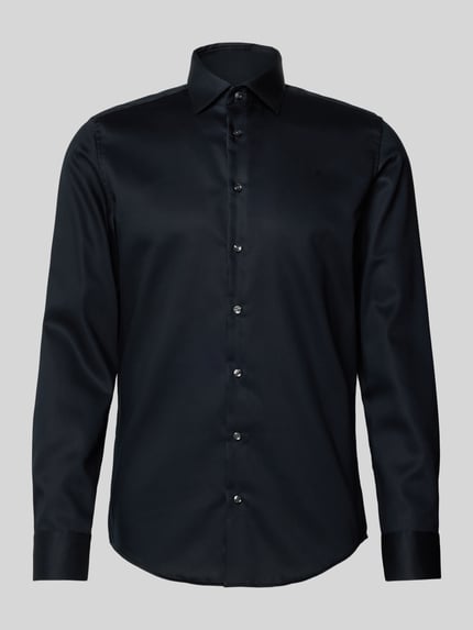 Seidensticker Slim Fit Business Hemd mit Kentkragen aus Feintwill Black 2