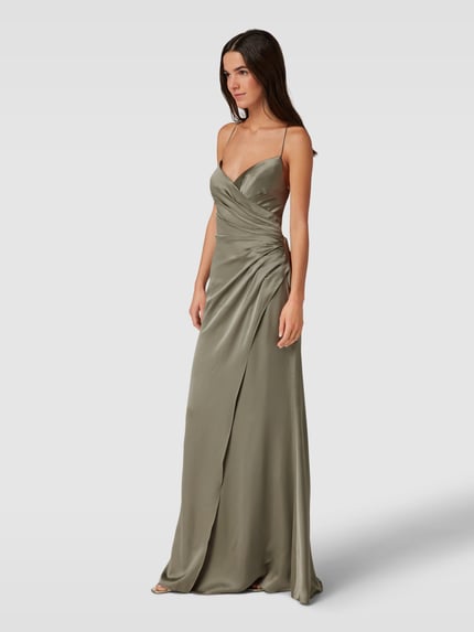 LUXUAR FASHION Avondjurk met gekruiste vetersluiting aan de achterkant Mintgroen - 4