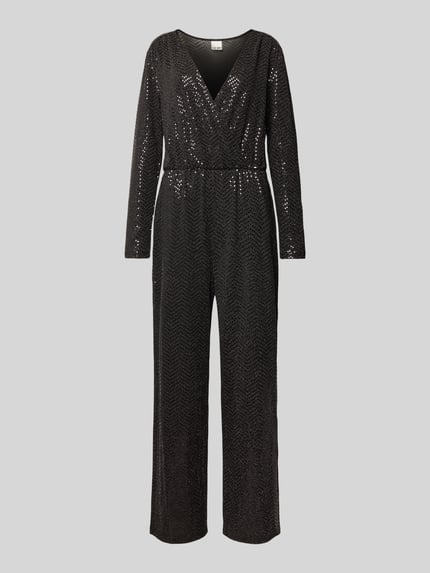 ICHI Jumpsuit mit V-Ausschnitt Modell 'NELENIA' Black 2