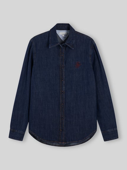 Tommy Hilfiger Jeansbluse aus reiner Baumwolle Modell 'MYF' Jeansblau 2