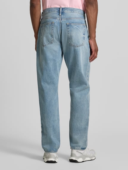 GAP straight fit jeans in used-look Jeansblauw - 5