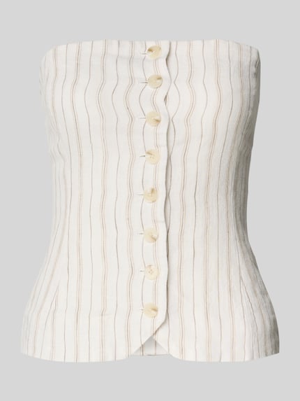 Slim Fit Off-Shoulder-Bluse aus reinem Leinen Modell 'SAELLENA' Shop The Look MANNEQUINE