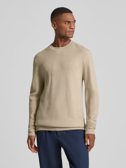 CG – CLUB of GENTS Strickpullover aus Woll-Mix mit Rundhalsausschnitt Offwhite 4