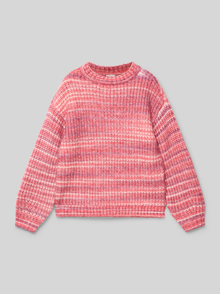 s.Oliver RED LABEL Relaxed Fit Strickpullover mit überschnittenen Schultern Hellrot 1