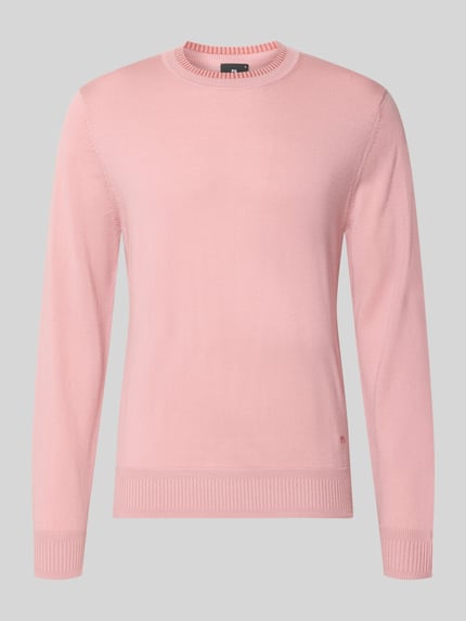 Produktfoto, Regular Fit Wollpullover von Paul Smith in Rosa, reine Wolle, Strick, Rundhalsausschnitt, gerippte Bündchen, feine Textur