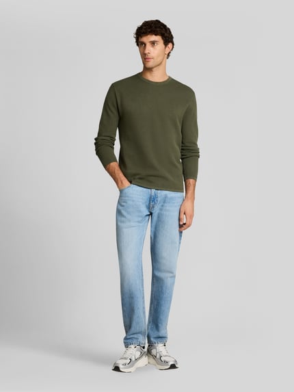 Tom Tailor Denim Regular Fit Pullover aus reiner Baumwolle Oliv 1