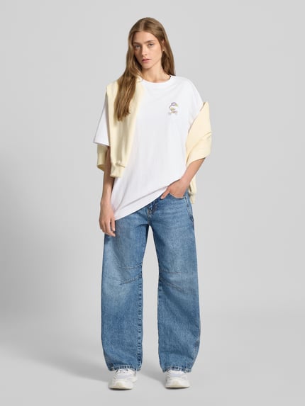 REVIEW Oversized T-shirt met motiefprint Wit - 1