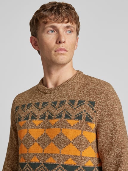 LERROS Strickpullover mit Rundhalsausschnitt Mittelbraun 3